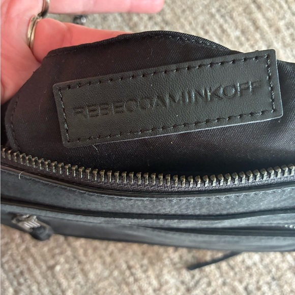 Rebecca Minkoff Avery Black Suede Crossbody bag Chain Detail Handbag - Picture 11 of 11